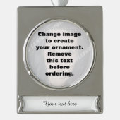 自分の写真を作パーソナライズされたる シルバープレートバナーオーナメント (正面)