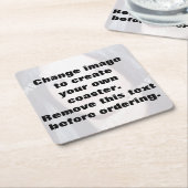 自分の写真を作パーソナライズされたる スクエアペーパーコースター (アングル)