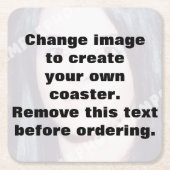 自分の写真を作パーソナライズされたる スクエアペーパーコースター (正面)