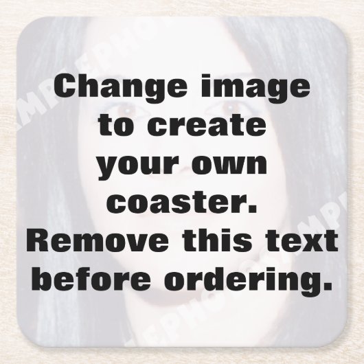 自分の写真を作パーソナライズされたる スクエアペーパーコースター (正面)