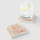 自分の写真を作パーソナライズされたる ストーンコースター (横)