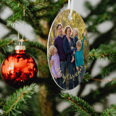 自分の写真を作パーソナライズされた成するオーバルクリスマス メタルオーナメント