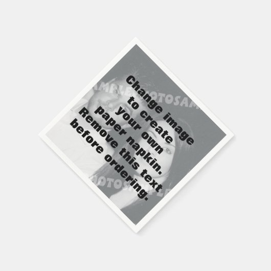自分の写真を作パーソナライズされた成する スタンダードカクテルナプキン (角)