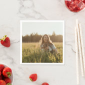 自分の写真を作パーソナライズされた成 スタンダードカクテルナプキン (インサイチュ)