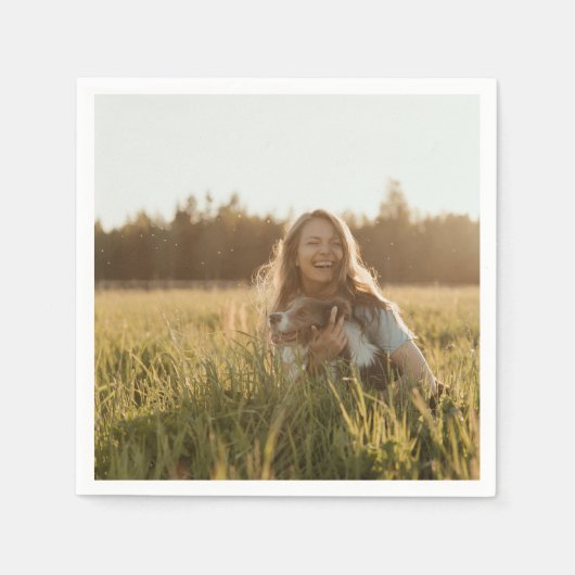 自分の写真を作パーソナライズされた成 スタンダードカクテルナプキン (正面)