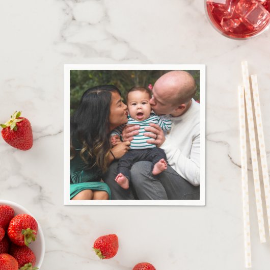 自分の写真を作パーソナライズされた成 スタンダードカクテルナプキン (インサイチュ)