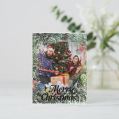 自分の写真を作パーソナライズされた成Merry Christmas ポストカード (スタンド正面)