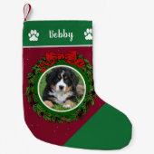 自分の写真を作モノグラムの成する スモールクリスマスストッキング (正面)