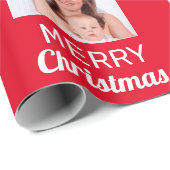 自分の写真を作成するメリークリスマス – 赤 ラッピングペーパー (ロールコーナー)