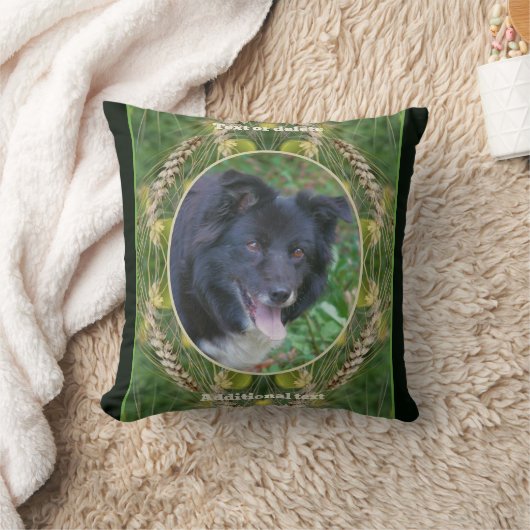 自分の写真を作成する夏の草枠 クッション (ブランケット)