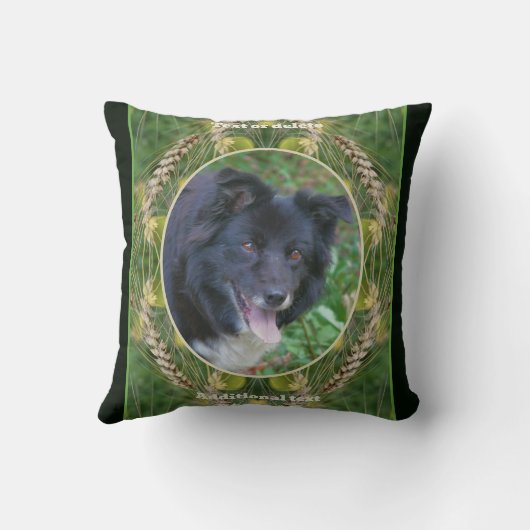 自分の写真を作成する夏の草枠 クッション (裏面)