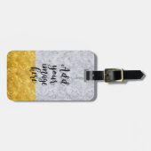 自分の写真を作成する白い大理石金ゴールド ラゲッジタグ (正面横)