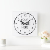 自分の写真を作成する スクエア壁時計 (ホーム)