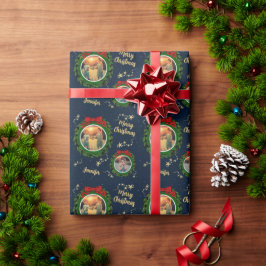 自分の写真を作成するMerry Christmasの名前 ラッピングペーパー