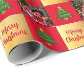自分の写真を作成するMerry Christmasスクリプト ラッピングペーパー (ロールコーナー)