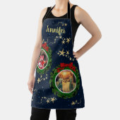 自分の写真を作成するMerry Christmas モノグラムの エプロン (インサイチュ)