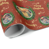 自分の写真を作成するMerry Christmas モノグラムの ラッピングペーパー (ロールコーナー)