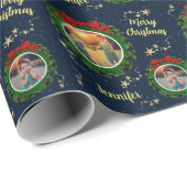 自分の写真を作成するMerry Christmas モノグラムの ラッピングペーパー (ロールコーナー)