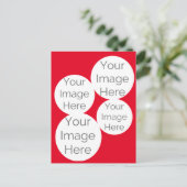 自分の写真を作成シンプルテンプレート赤 ポストカード (スタンド正面)