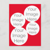 自分の写真を作成シンプルテンプレート赤 ポストカード (正面)