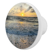 自分の写真を作成シンプルビーチの日の出 セラミックノブ (右)