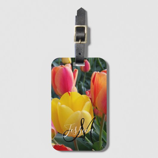 自分の写真を作成モノグラムの ラゲッジタグ (正面縦)