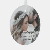 自分の写真を作成婚約したする ガラスオーナメント (正面右)