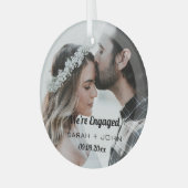 自分の写真を作成婚約したする ガラスオーナメント (正面左)