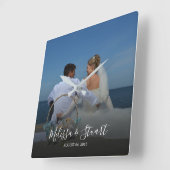 自分の写真を作成結婚する スクエア壁時計 (傾斜)