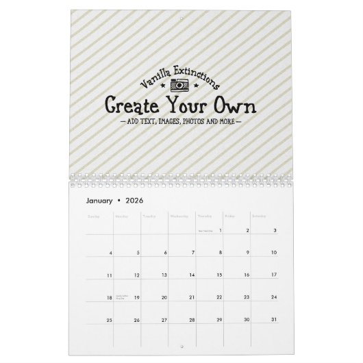 自分の写真を作成 カレンダー (1月 2026)