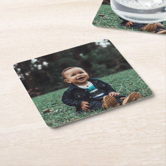 自分の写真を作成 スクエアペーパーコースター (アングル)