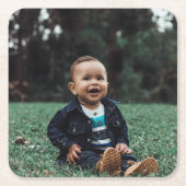 自分の写真を作成 スクエアペーパーコースター (正面)