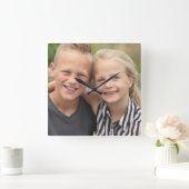 自分の写真を作成 スクエア壁時計 (ホーム)