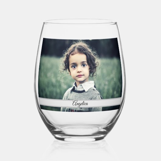 自分の写真を作成 ステムなしワイングラス (正面)