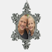 自分の写真を作成 スノーフレークピューターオーナメント (左)