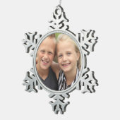 自分の写真を作成 スノーフレークピューターオーナメント (右)