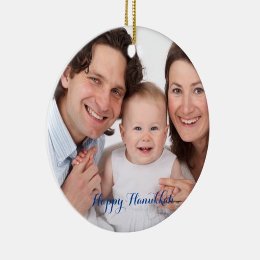 自分の写真を作成Hanukkah セラミックオーナメント (右)