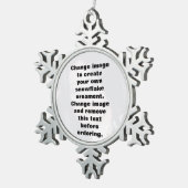 自分の写真を簡単にパーソナライズされた作成 スノーフレークピューターオーナメント (右)