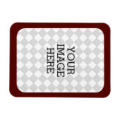 自分の写真を簡単に表示Burgundyフレーム マグネット (横)