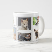 自分の写真を追加し、8枚の写真のコラージュテンプレート ジャンボコーヒーマグカップ (正面右)