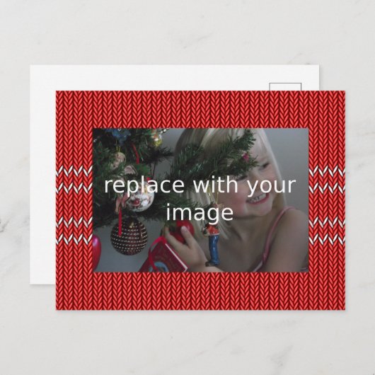自分の写真を追加するクリスマスセーター シーズンポストカード (正面/裏面)