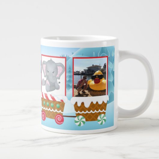自分の写真を追加するクリスマストレインホリデーギフト ジャンボコーヒーマグカップ (右)