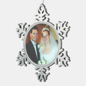 自分の写真を追加するスノーフレークオーナメント スノーフレークピューターオーナメント (右)