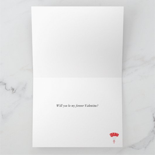 自分の写真を追加するバレンタインデー カード (内部)