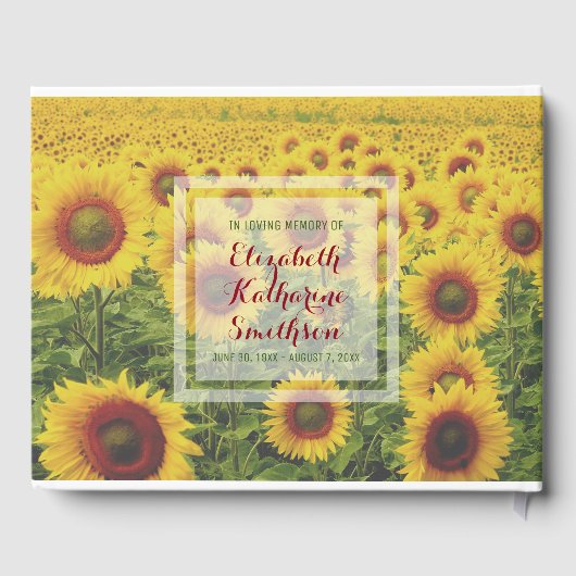 自分の写真を追加するメモリアル夏のひまわり ゲストブック (裏面)