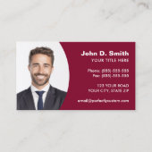 自分の写真を追加するモダンプロフェッショナルburgundy 名刺 (正面)