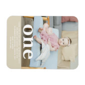 自分の写真を追加する最初の誕生日パーティー マグネット (横)