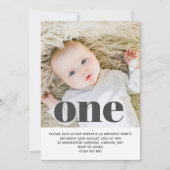 自分の写真を追加する最初の誕生日パーティー 招待状 (正面)