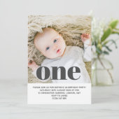 自分の写真を追加する最初の誕生日パーティー 招待状 (スタンド正面)