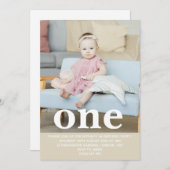 自分の写真を追加する最初の誕生日パーティー 招待状 (正面/裏面)